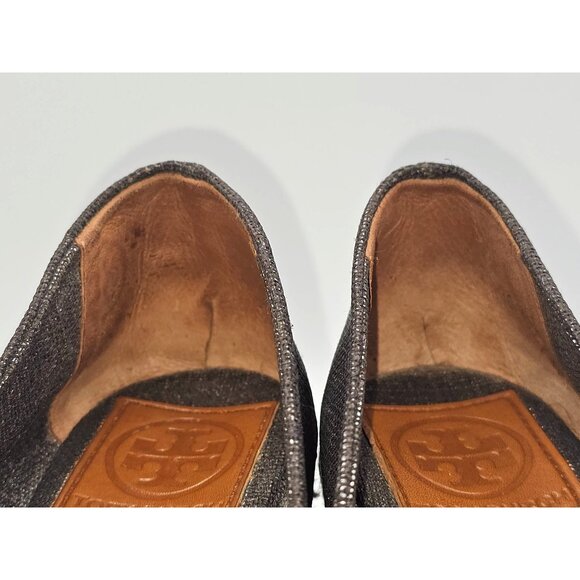 Tory Burch Women's Metallic Pewter Gray Filipa Espadrille Wedge Sz 8B  2941 - Picture 10 of 16